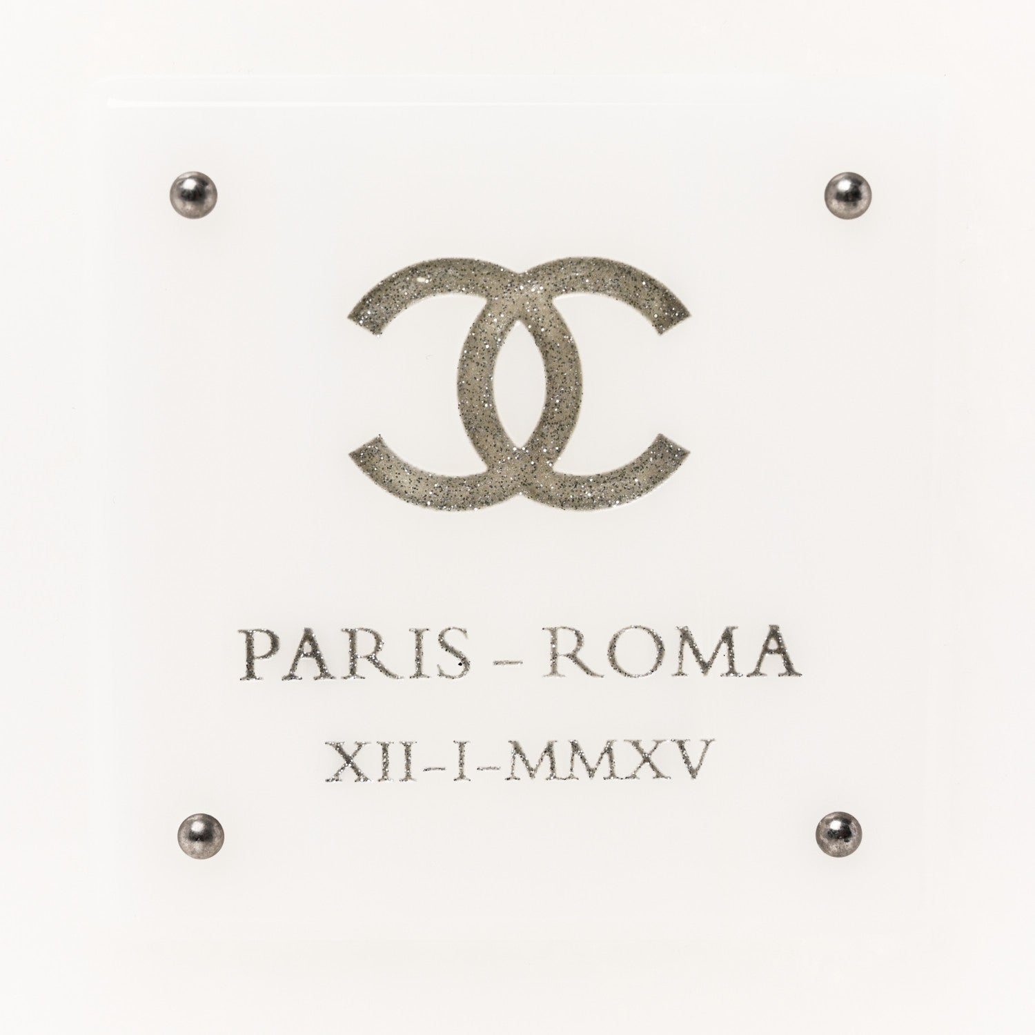Chanel Marbled Plexiglass Buonasera Perfume Bottle Clutch White 6 of 10