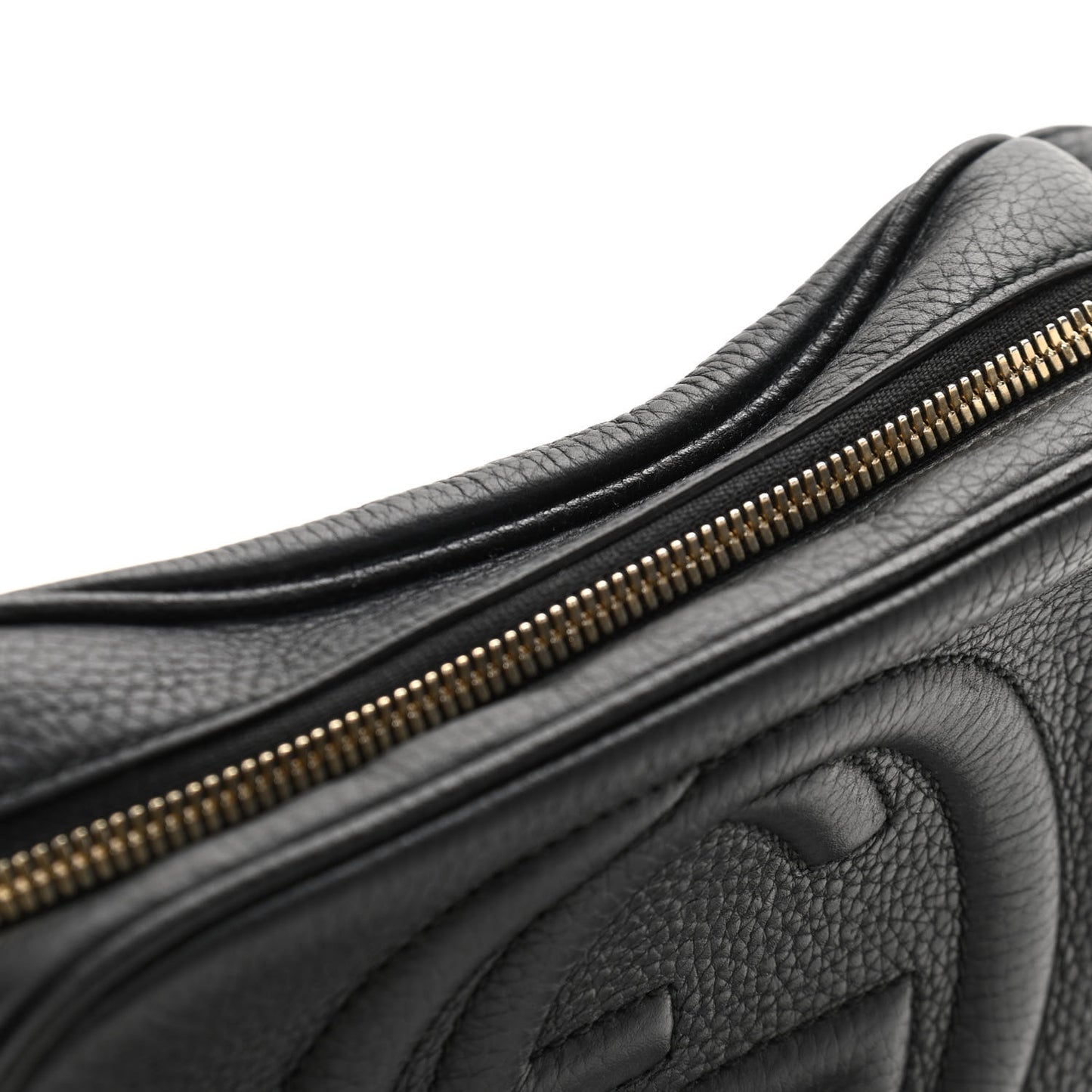 Pebbled Calfskin Small Soho Disco Bag Black