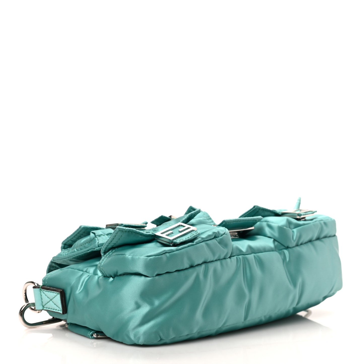 Econyl Cuoio Romano Multipocket Baguette Turquoise