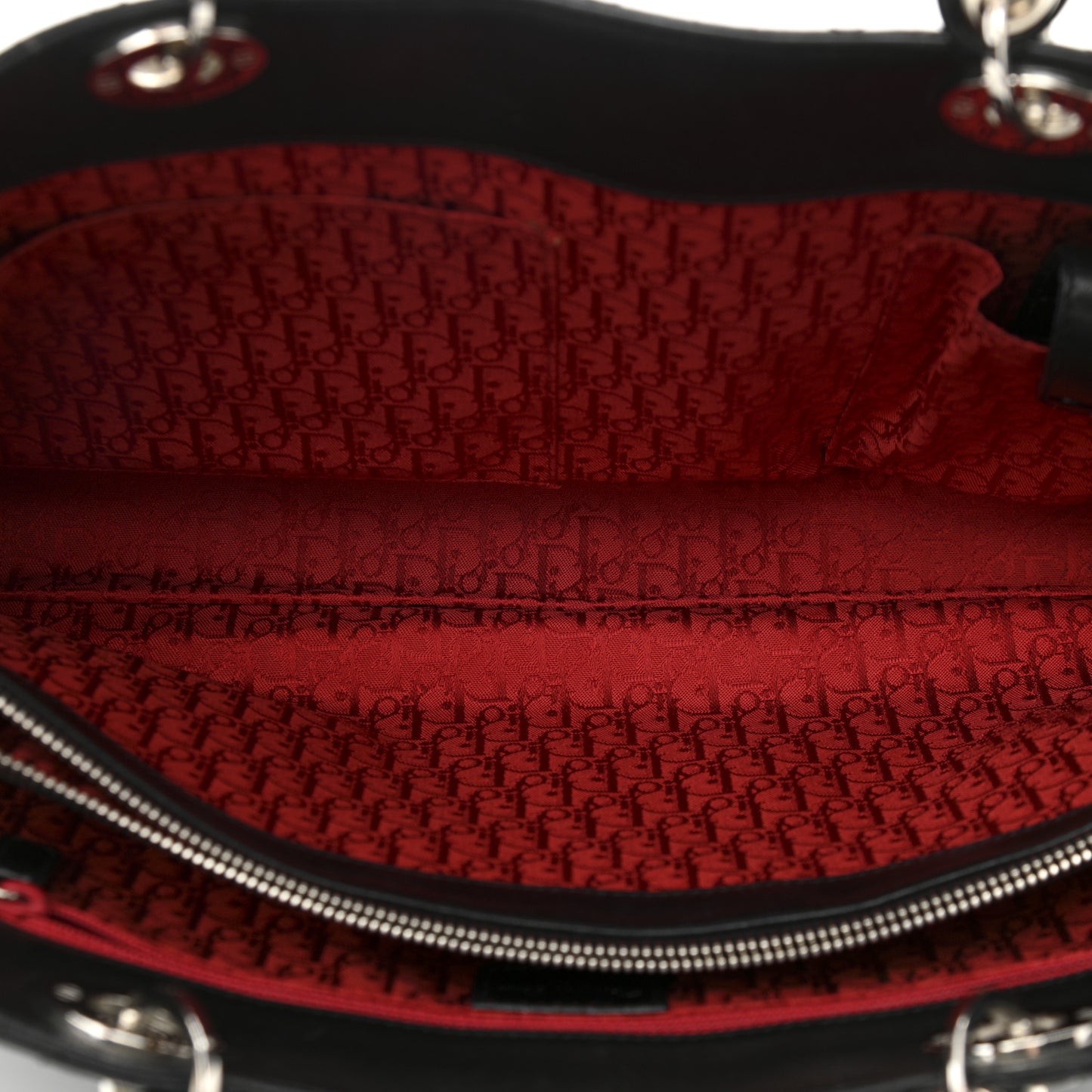 Lambskin Cannage Large Lady Dior Shopper Tote Black