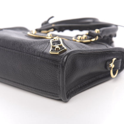 Balenciaga Chevre Gold Metallic Edge Hardware Nano City Black 9 of 10