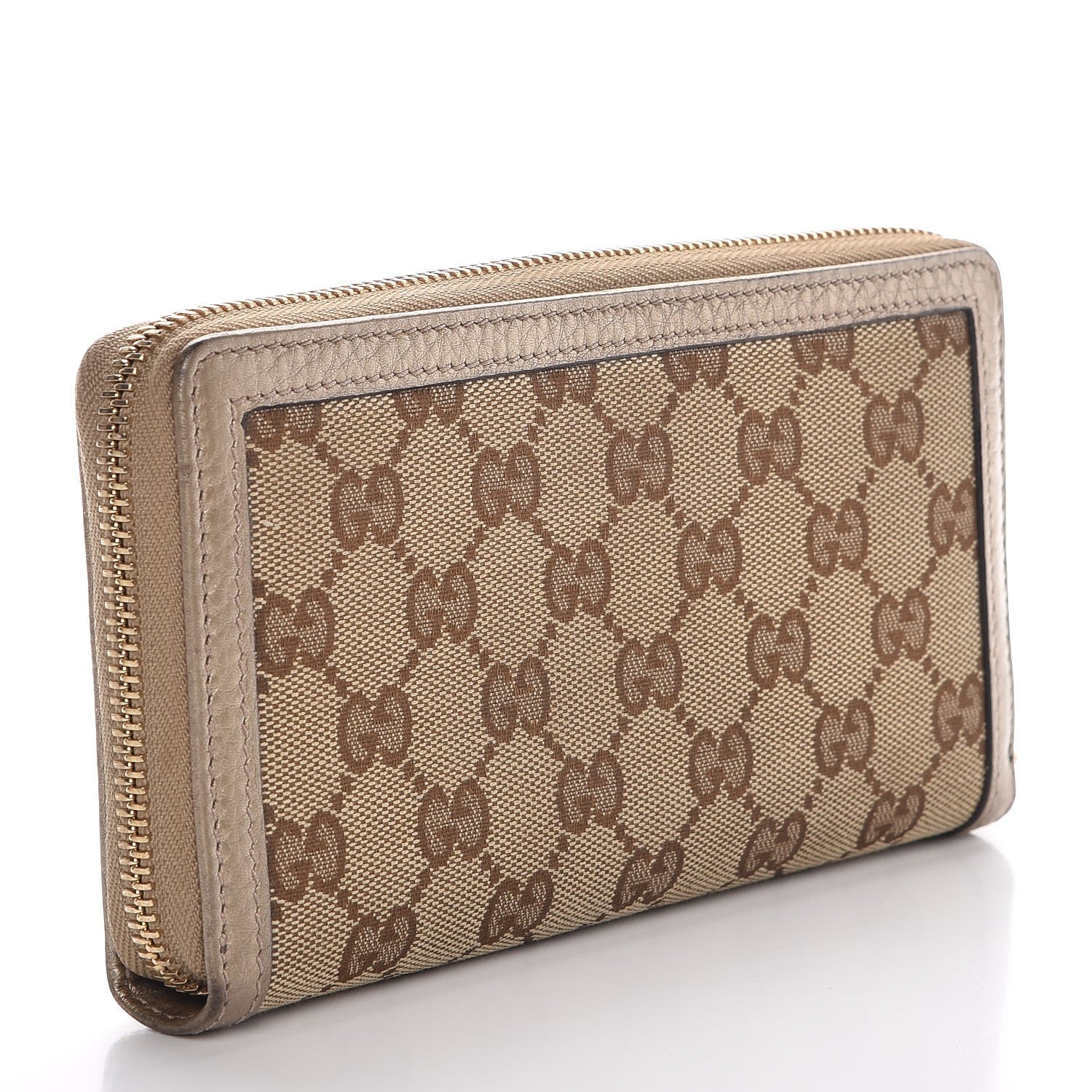 Gucci Monogram Bamboo Tassel Zip Around Wallet Gold 3 of 8