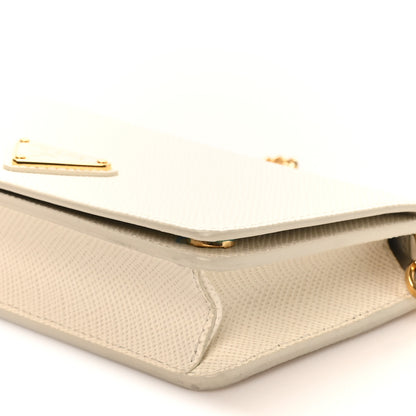 Prada Saffiano Cuir Triangle Logo Miniborse White 9 of 9