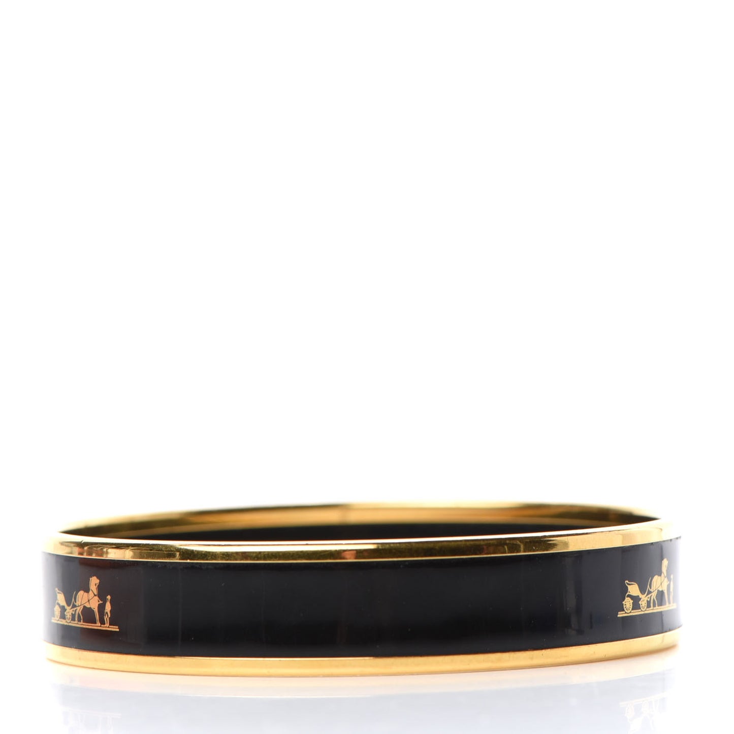Enamel Printed Medium Caleche Bracelet 62 Black
