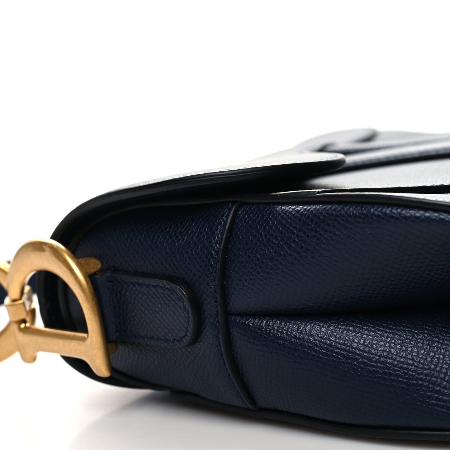 Grained Calfskin Saddle Bag Navy