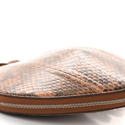 Alaia Calfskin Snakeskin Embossed Le Coeur Bag Caramel 8 of 9