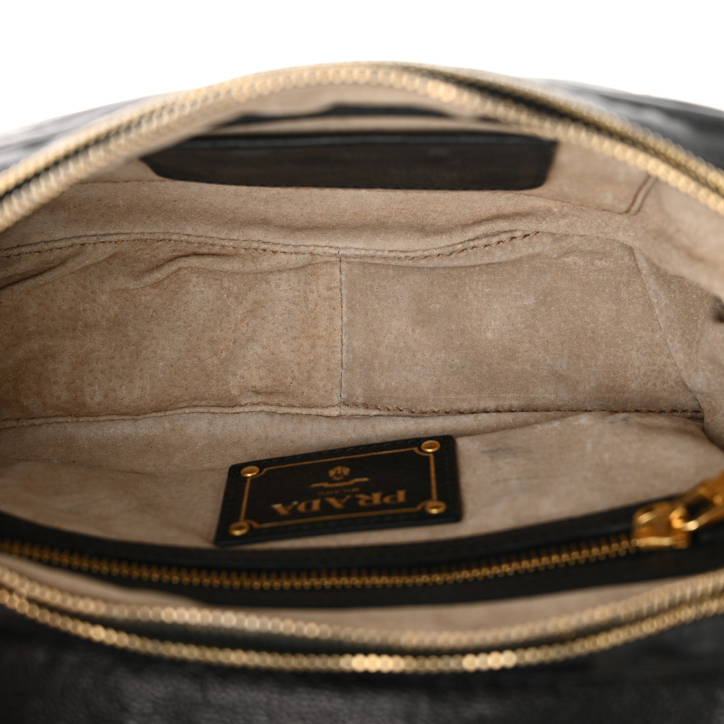 Glace Calf Pushlock Chain Shoulder Bag Black