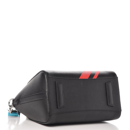 Givenchy Sugar Goatskin Striped Small Antigona Black Red 5 of 11
