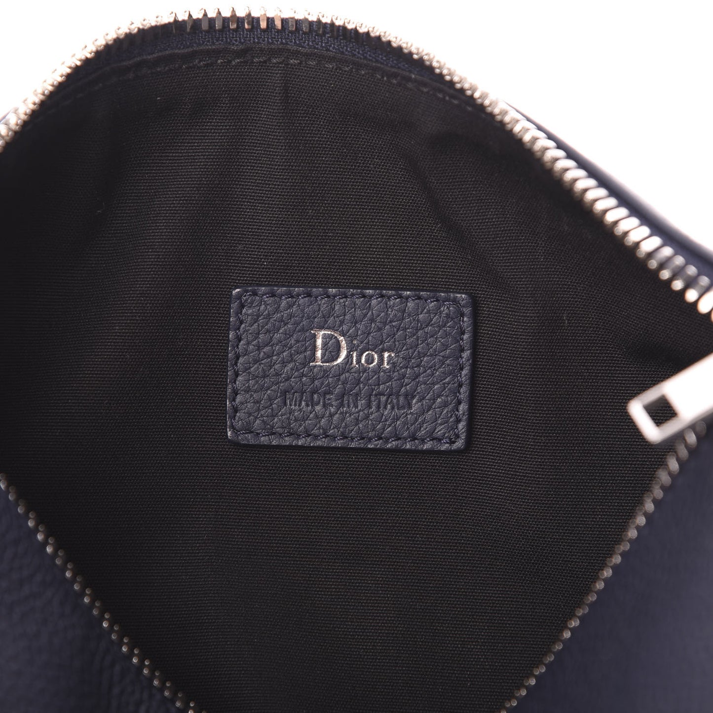 HOMME Grained Calfskin Mens Roller Pouch Navy Blue