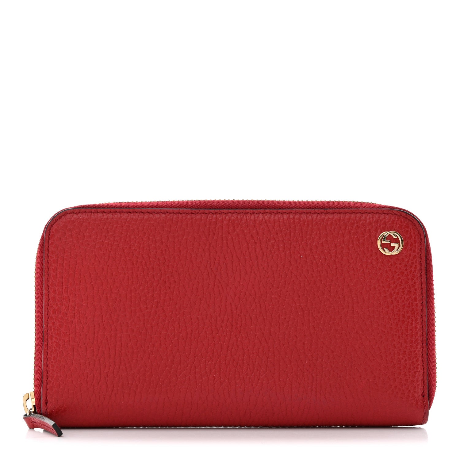 Gucci Dollar Calfskin GG Zip Around Wallet Red 1 of 8