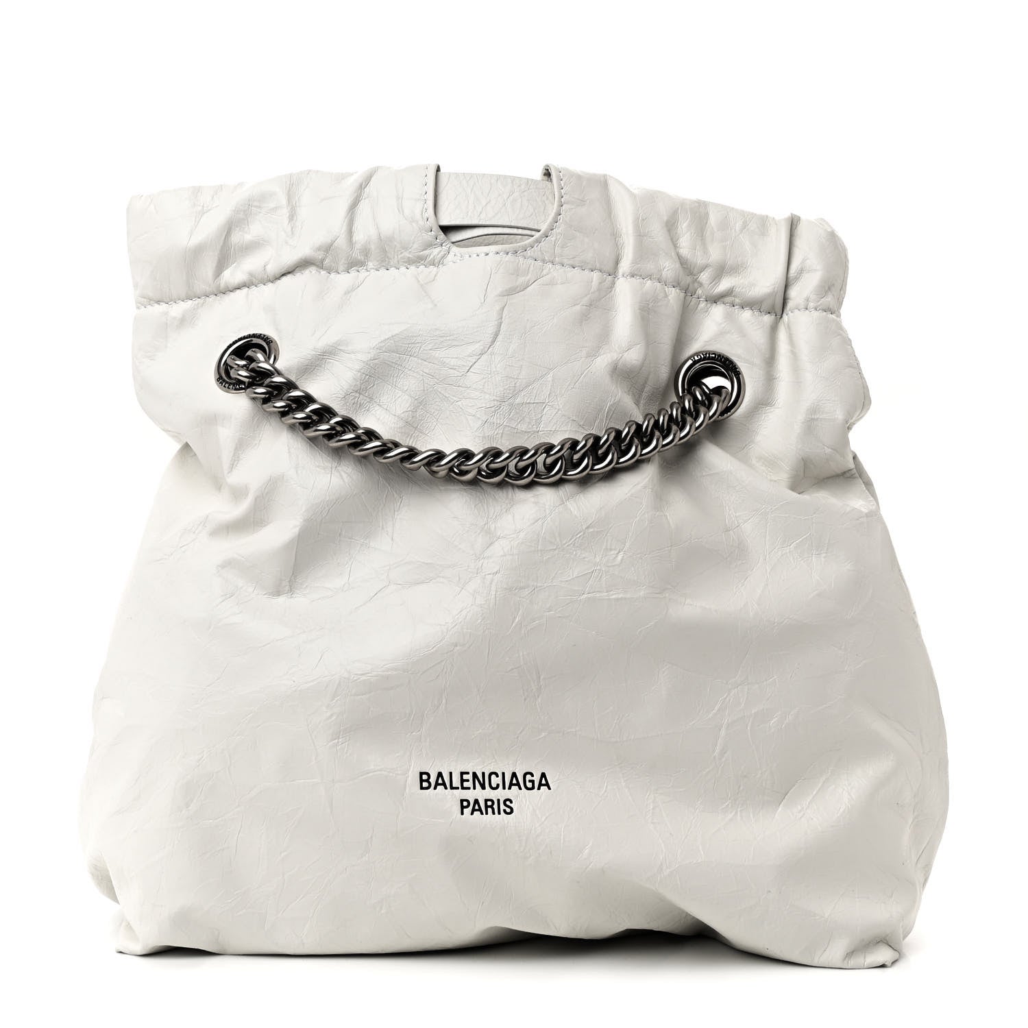 Balenciaga Crushed Calfskin Crush XS Chain Tote Optic White 1 of 11