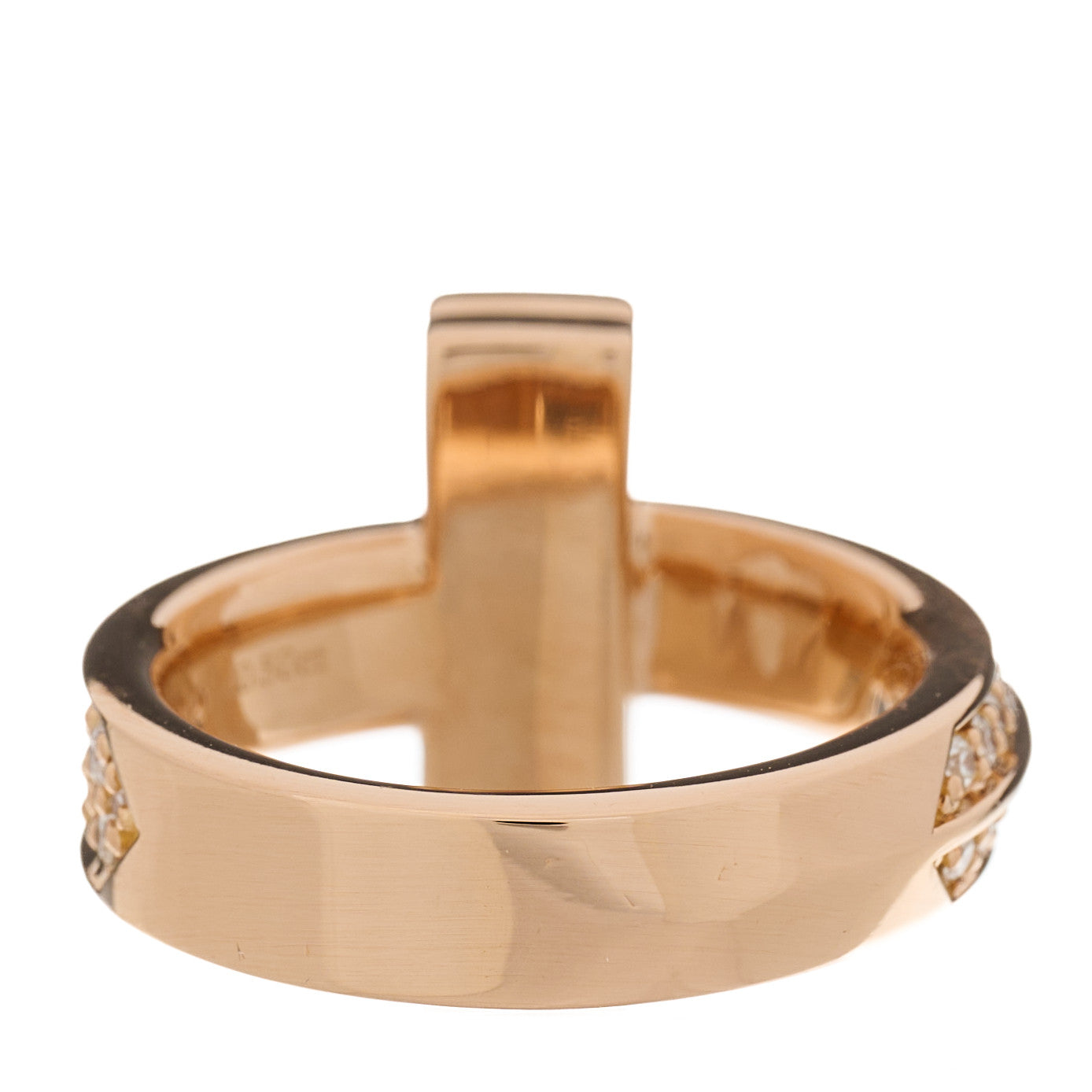 18K Rose Gold Diamond Wide T T1 Ring 44 3
