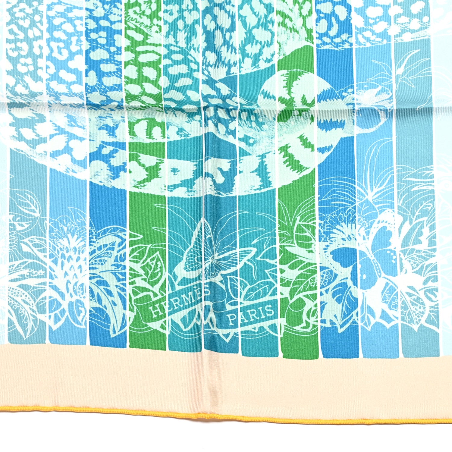Hermes Silk Jungle Love Rainbow Scarf 90 Vert Rose Multicolor 4 of 6