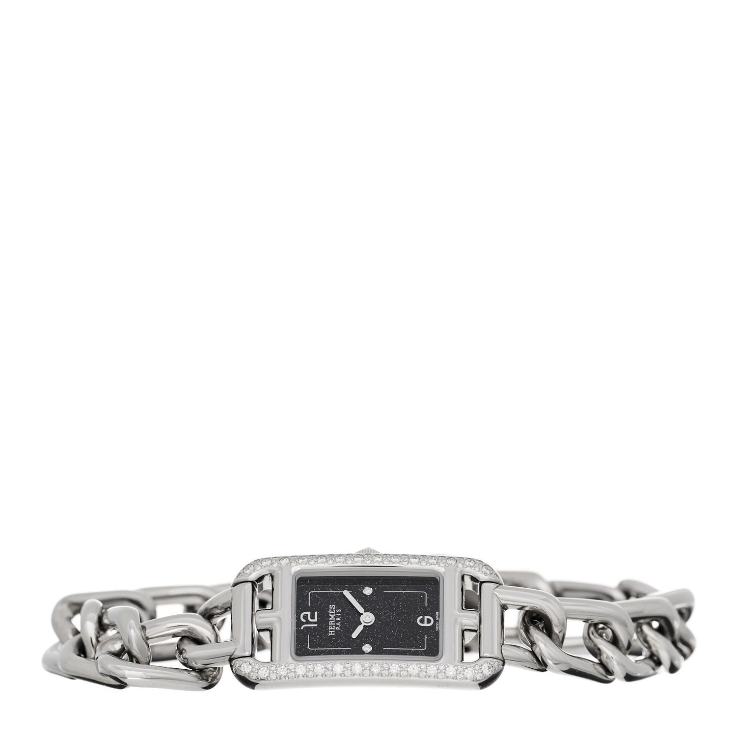 Stainless Steel Diamond Bezel 17mm Nantucket Quartz Watch Black