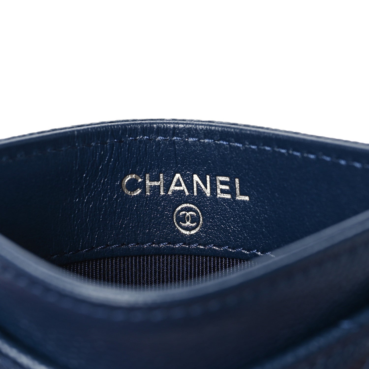 Chanel Caviar Quilted Card Holder Navy 6 of 8