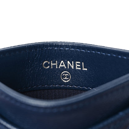 Chanel Caviar Quilted Card Holder Navy 6 of 8