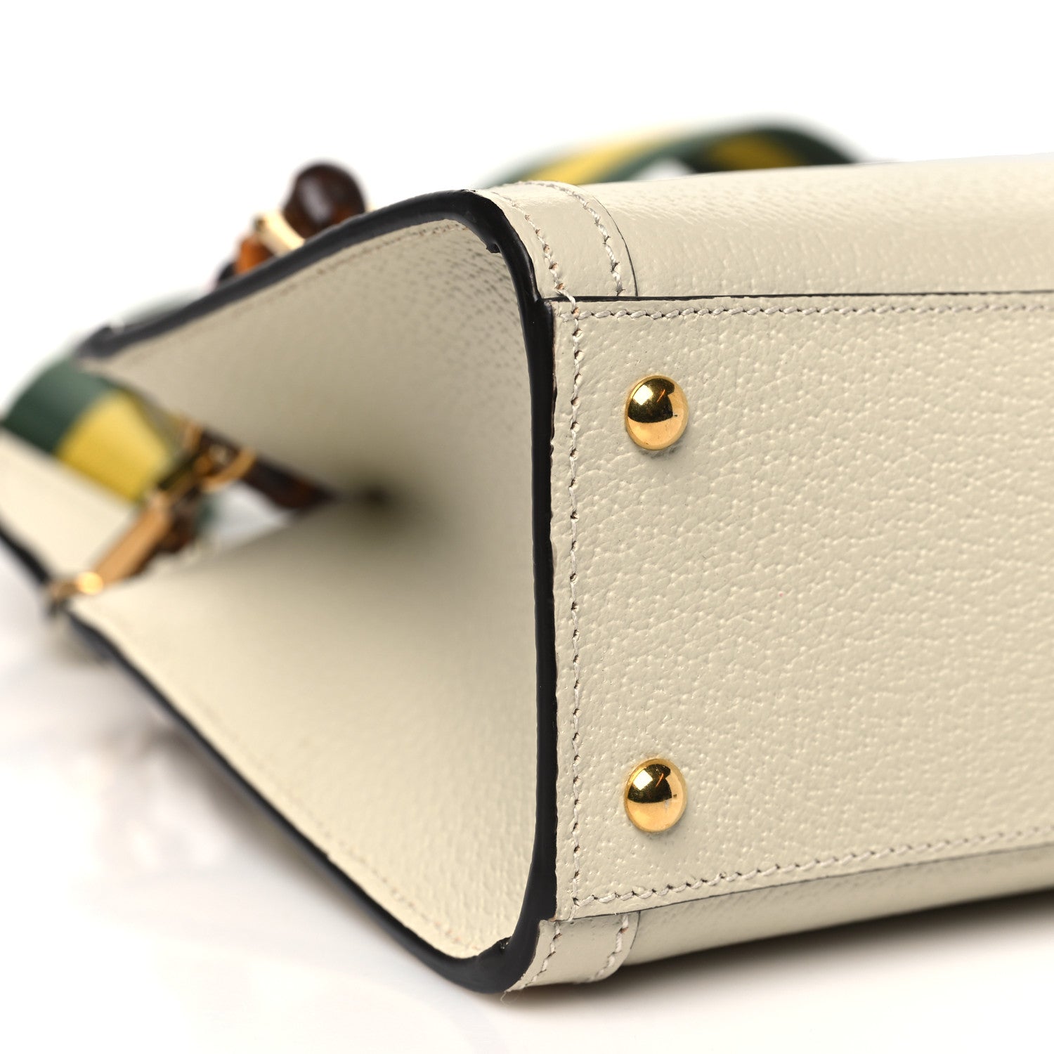 Gucci Textured Calfskin Web Mini Diana Tote Bag Mystic White 9 of 10