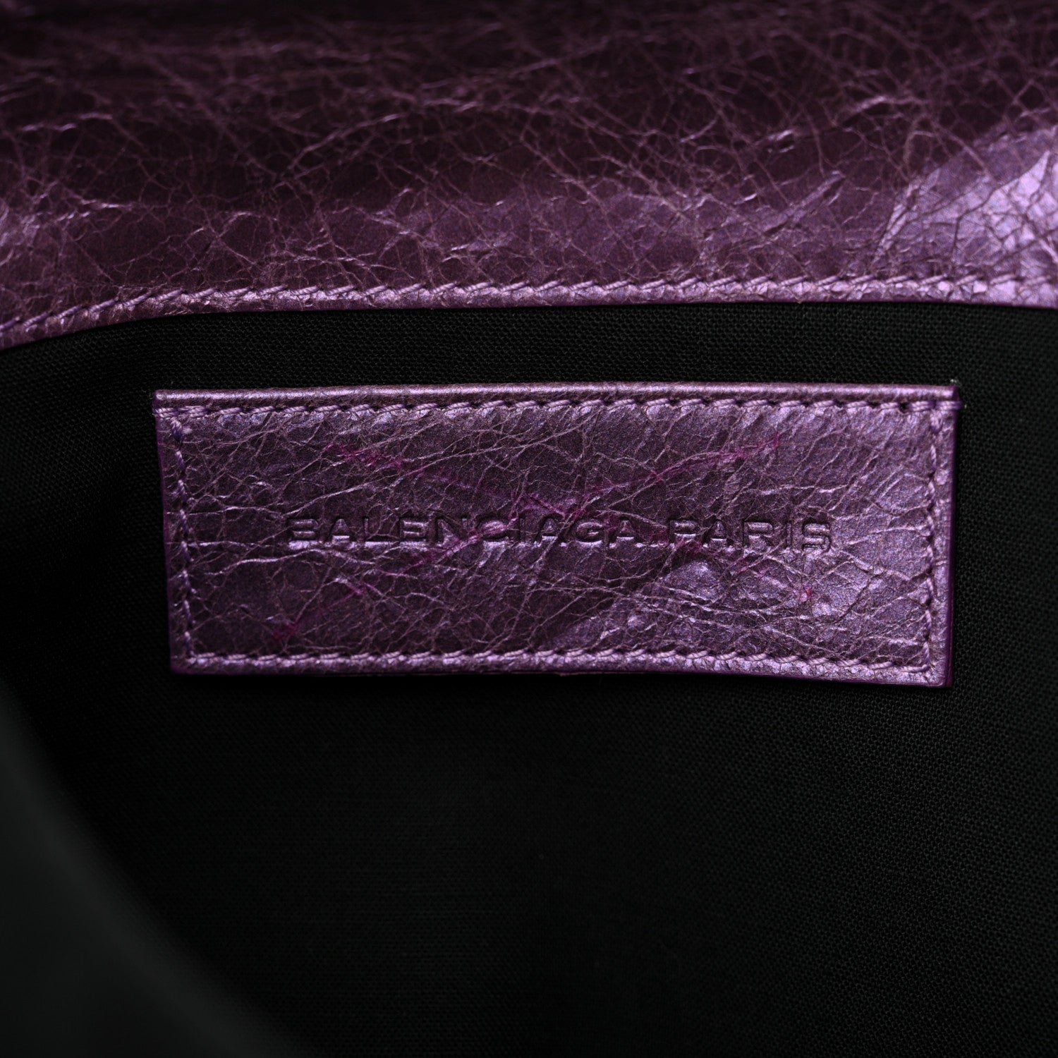 Balenciaga Agneau Classic Hardware Envelope Clutch Metallic Purple 7 of 12