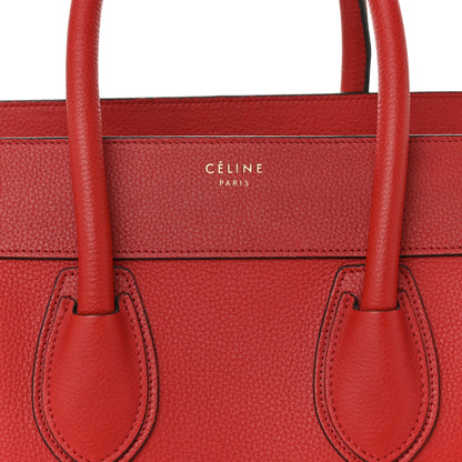 Celine Drummed Calfskin Mini Luggage Coquelicot 8 of 13