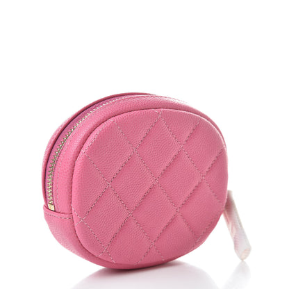 Chanel Iridescent Caviar Quilted Zip Around Classic Coin Purse Pink 3 of 7