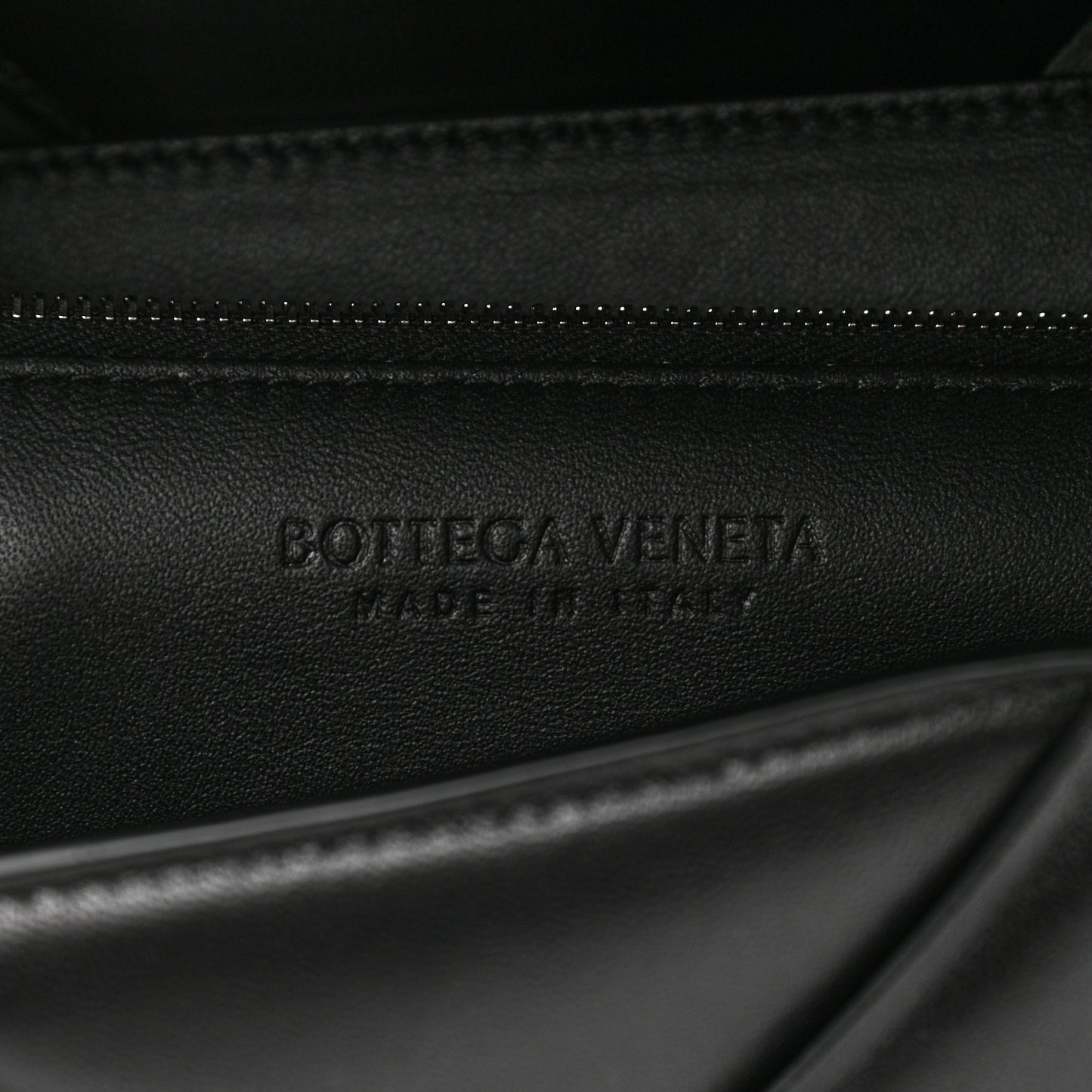 Nappa Intreccio Padded Top Handle Shoulder Bag Black