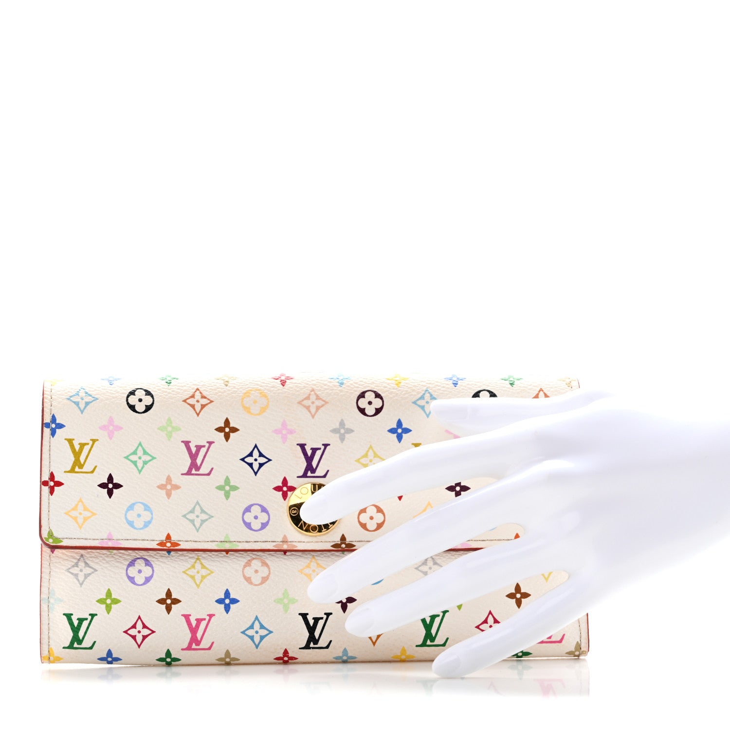 Louis Vuitton Monogram Multicolor Sarah Wallet White Citron 2 of 6