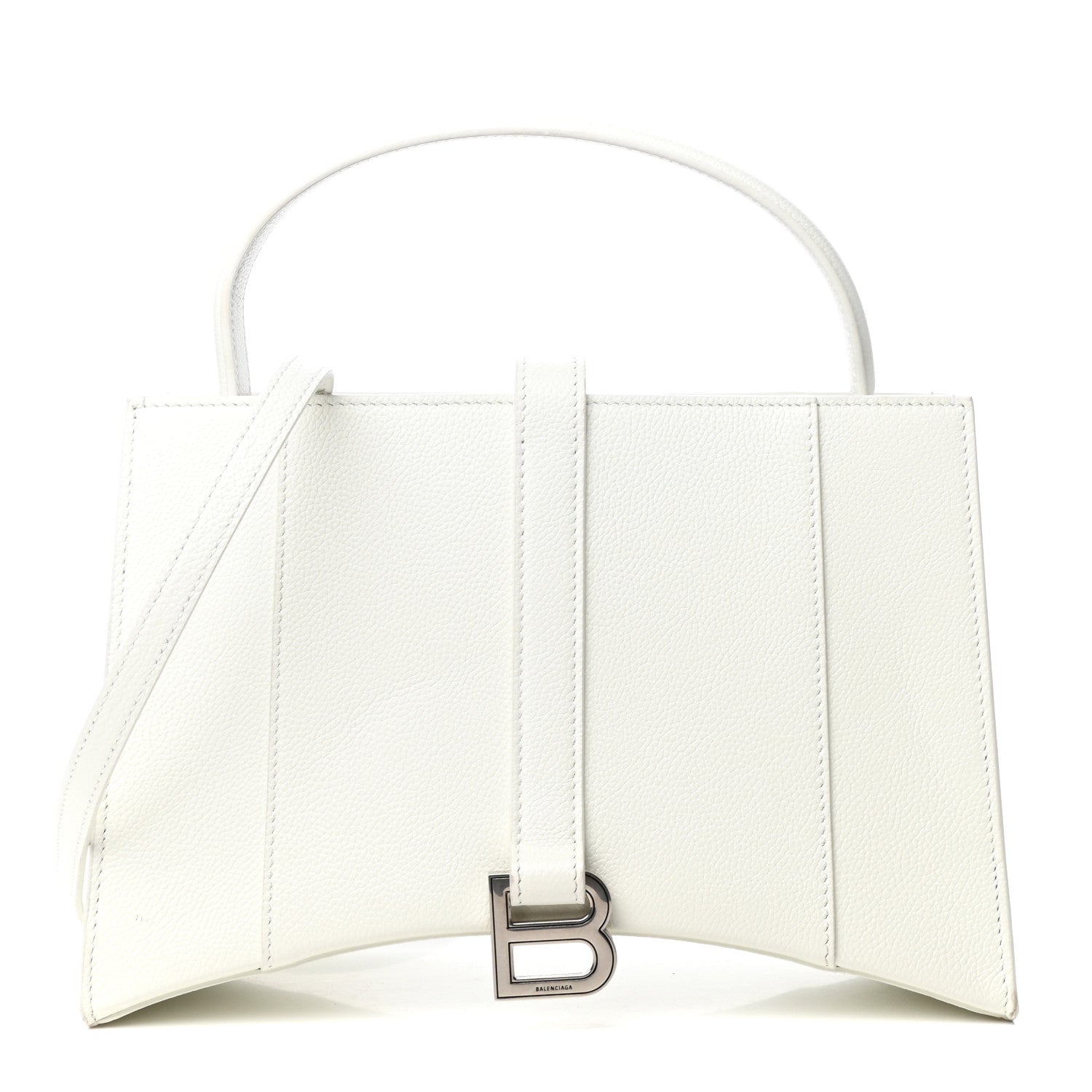 Balenciaga Grained Calfskin XS Hourglass East West Tote White 1 of 9