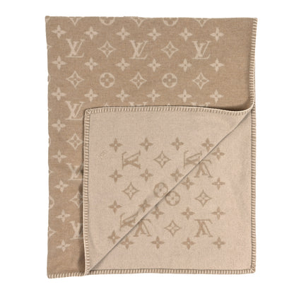 Louis Vuitton Wool Cashmere Monogram Blanket Beige 2 of 4