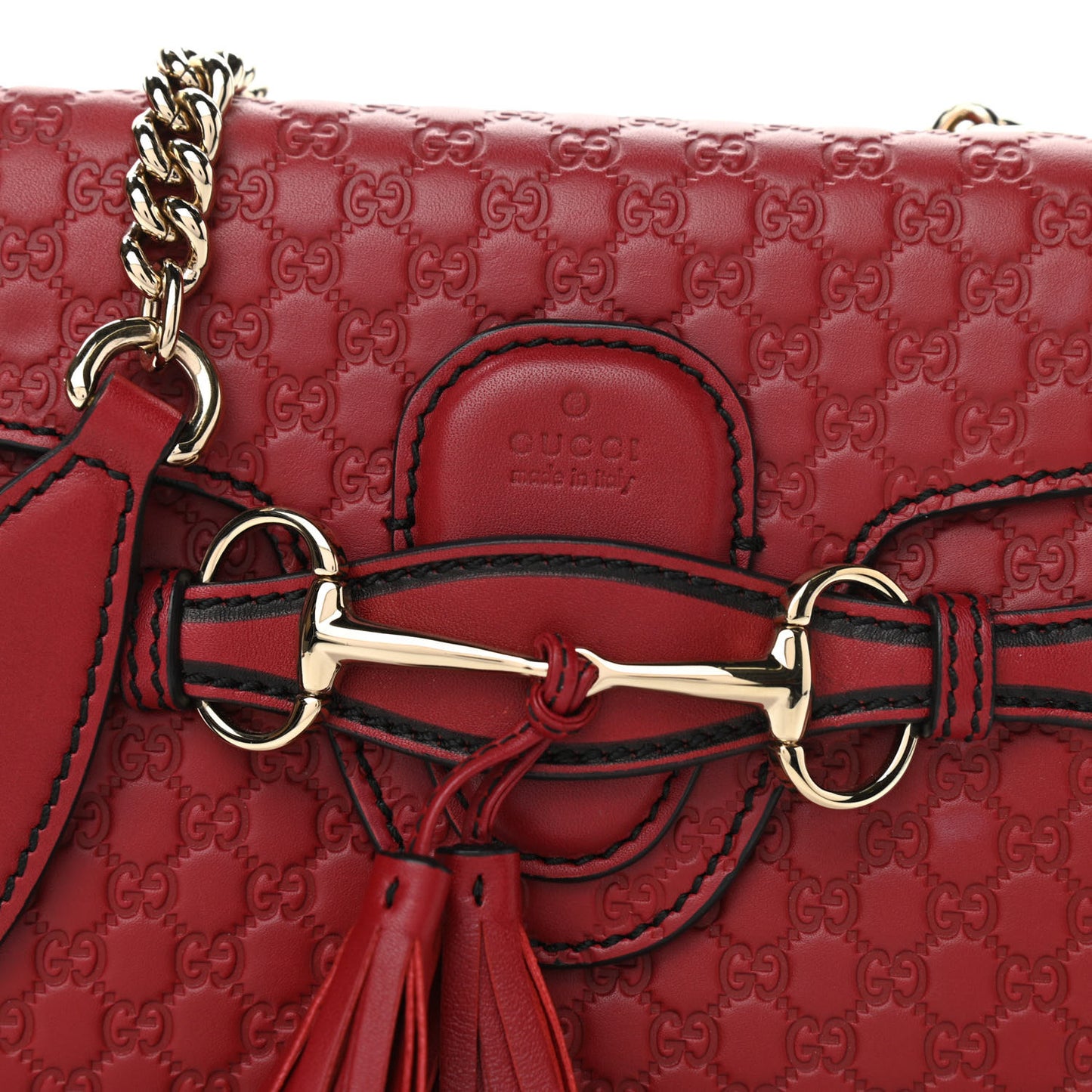 Soft Microguccissima Mini Emily Chain Shoulder Bag Rosso