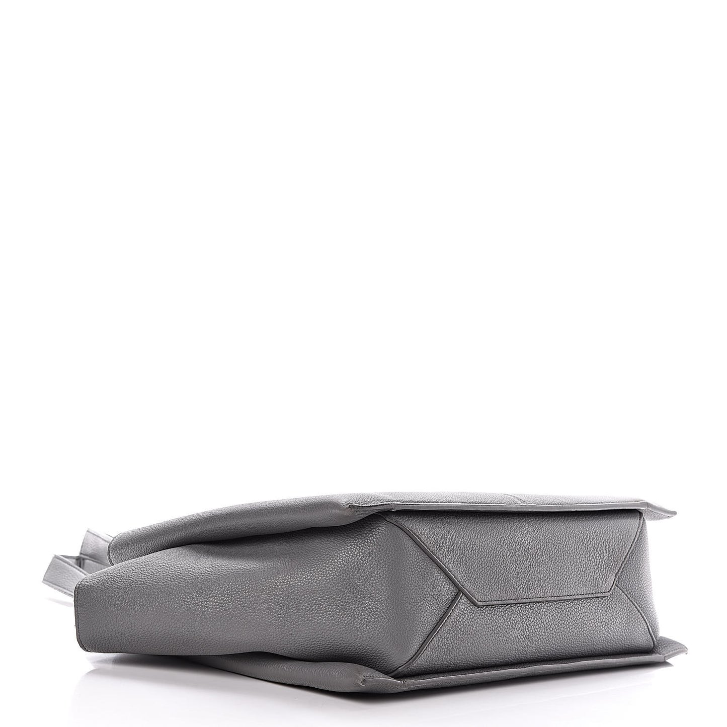 Baby Grained Calfskin Medium Tri-Fold Bag Grey