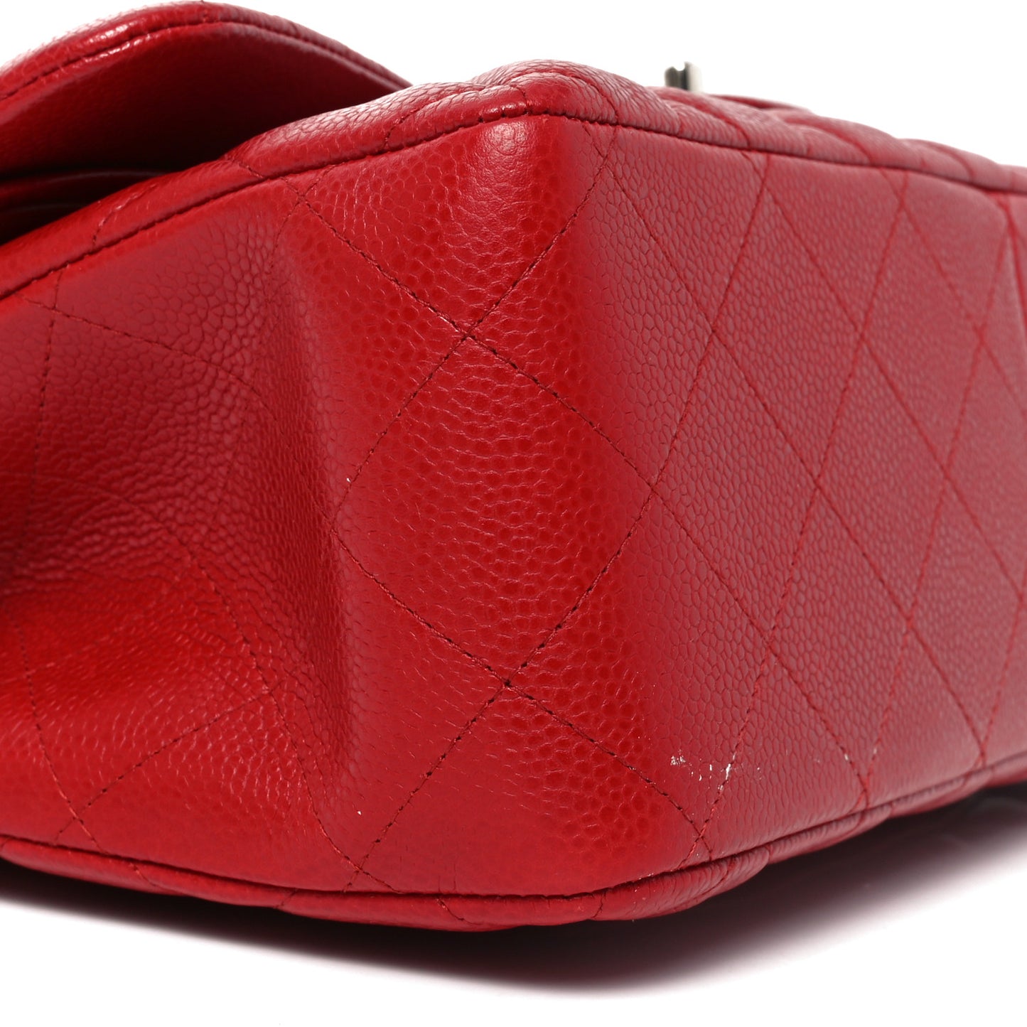Caviar Quilted Jumbo Double Flap Red