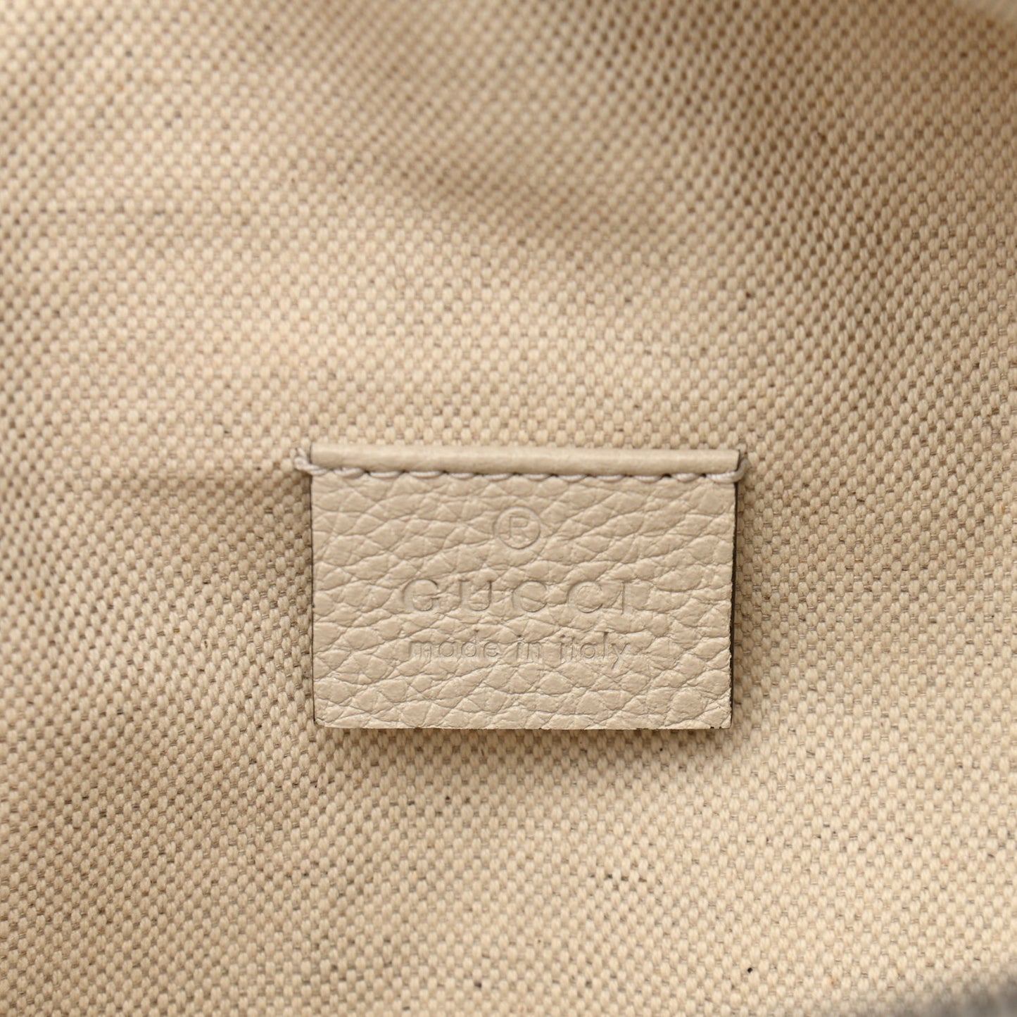 Grained Calfskin Logo Belt Bag White