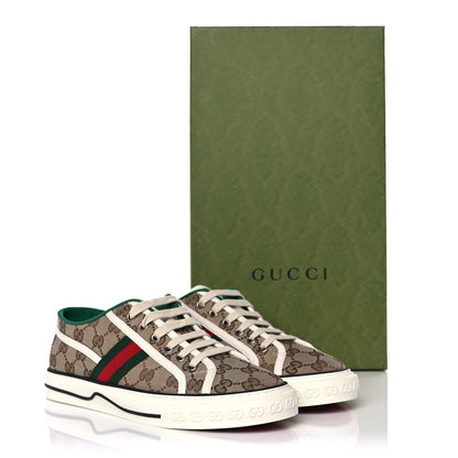 Gucci GG Monogram Web Mens 1977 Tennis Sneakers 6 Beige Ebony Mystic White 9 of 9