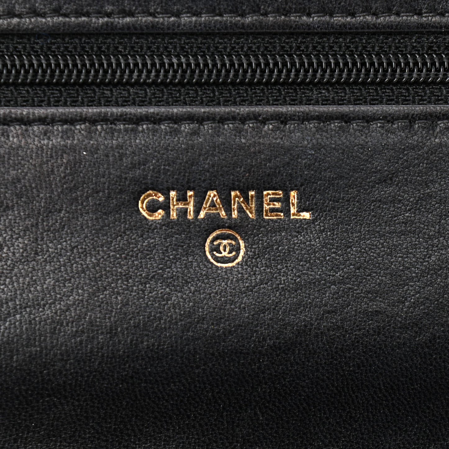 Lambskin Quilted Wallet On Chain WOC Black