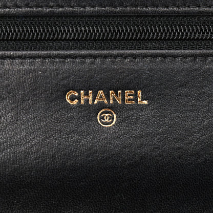 Chanel Lambskin Quilted Wallet On Chain WOC Black 7 of 13
