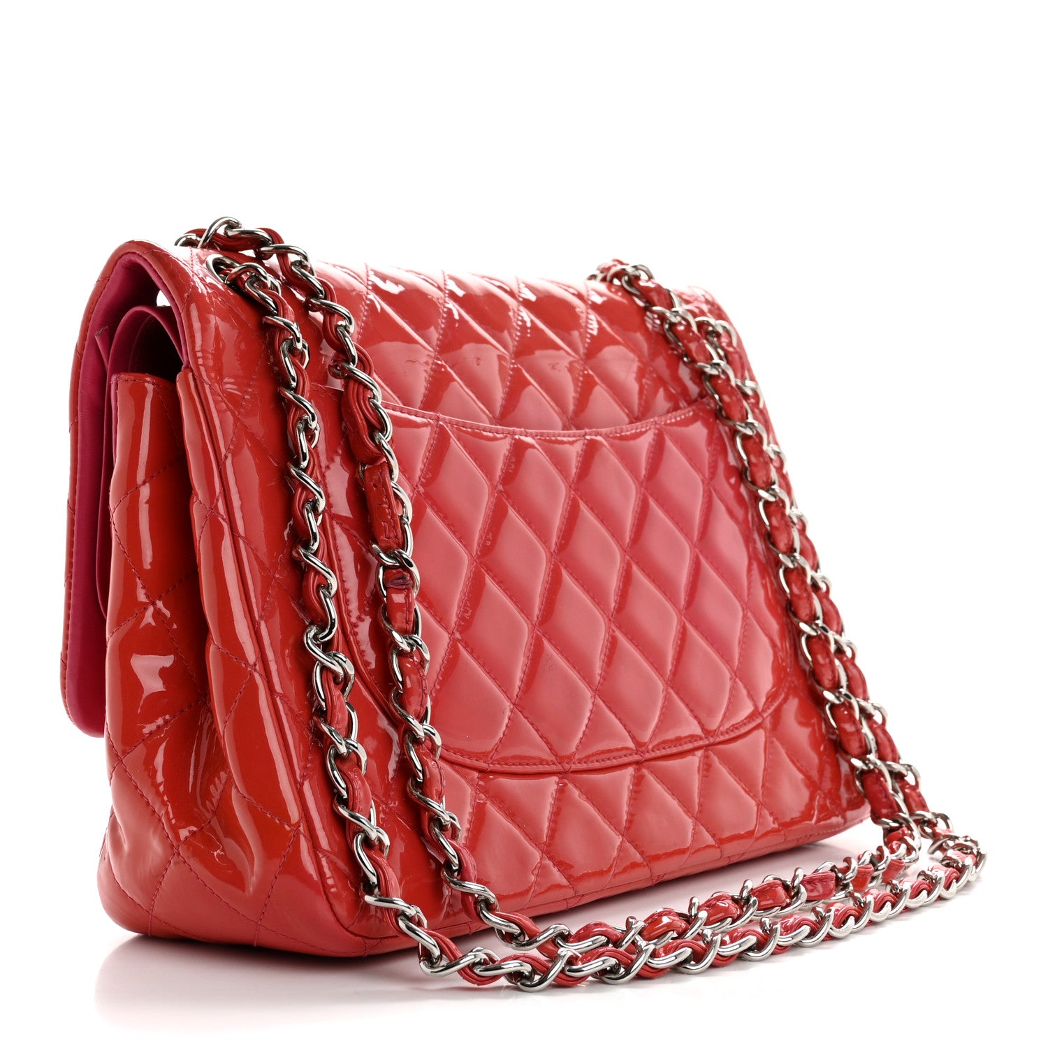 Chanel Patent Quilted Jumbo Double Flap Pink 3 of 16