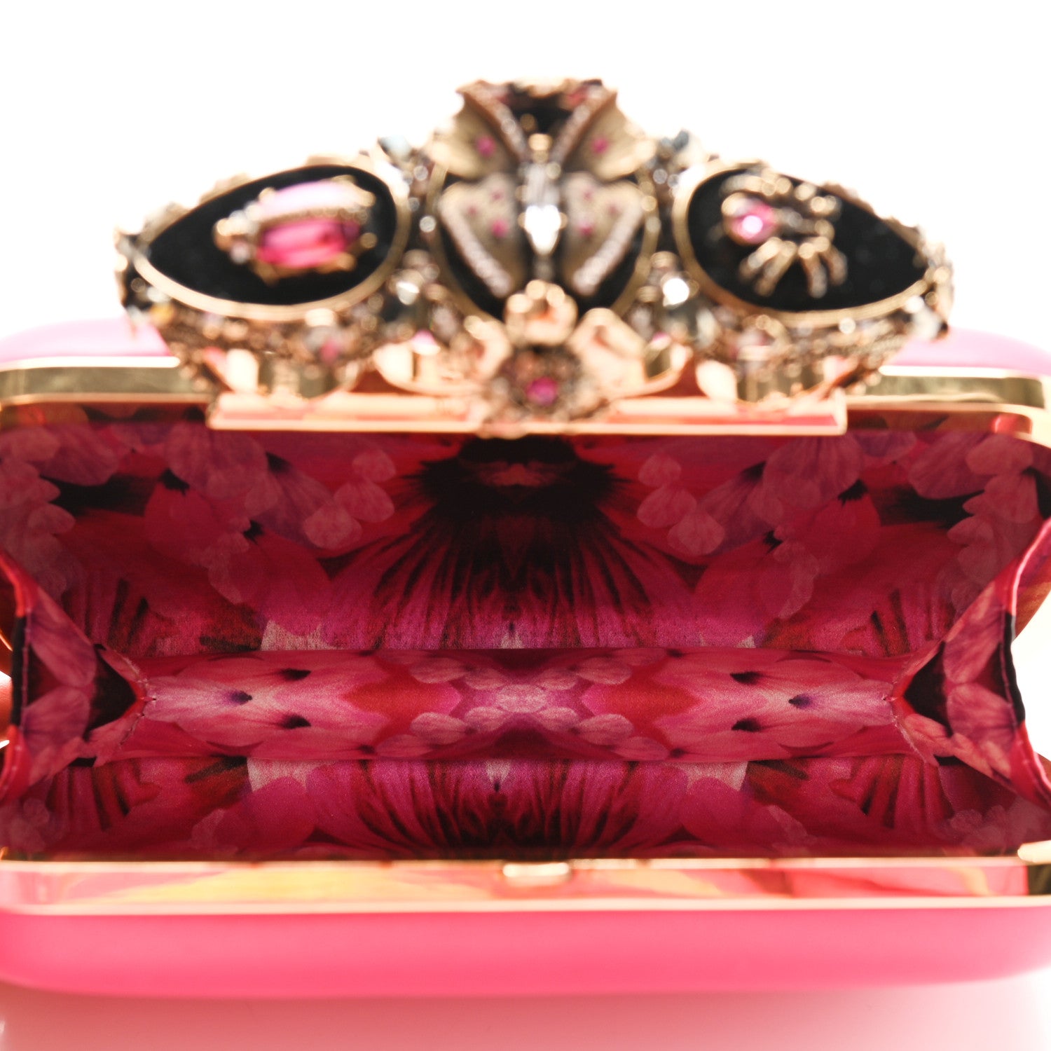 Alexander McQueen Nappa Butterfly Knuckle Duster Box Clutch Orchid Pink 5 of 11