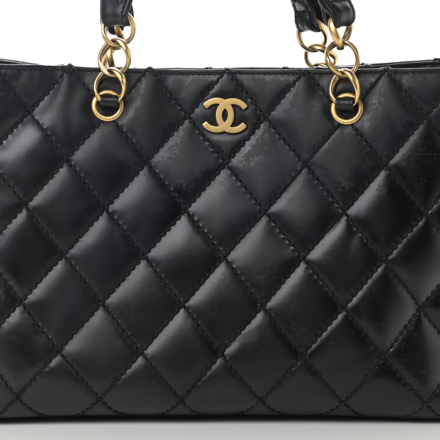 Chanel Calfskin Stitch Surpique Tote Black 8 of 22