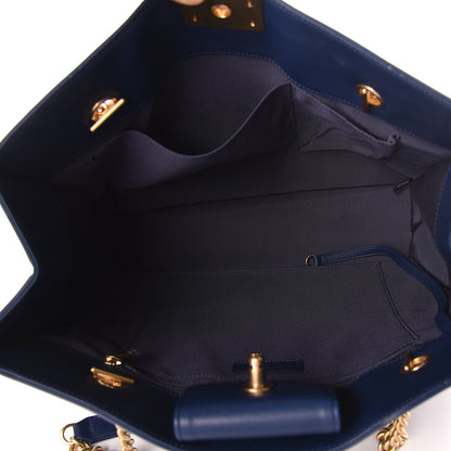 Chanel Calfskin Quilted Large Boy Tote Navy 7 of 10