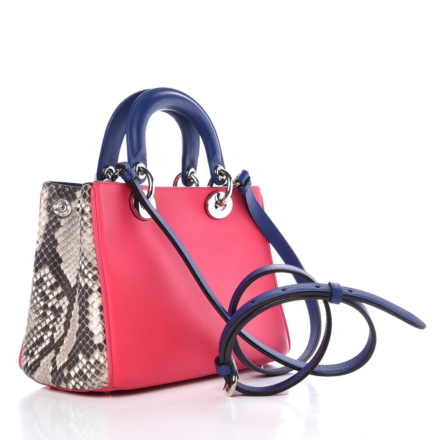 Calfskin Python Small Diorissimo Bag Fuchsia