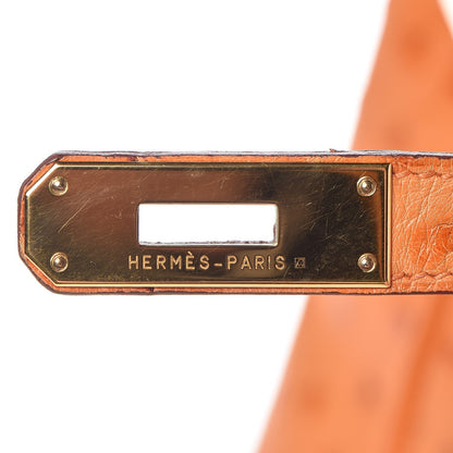 Hermes Ostrich Birkin 35 Orange 6 of 34