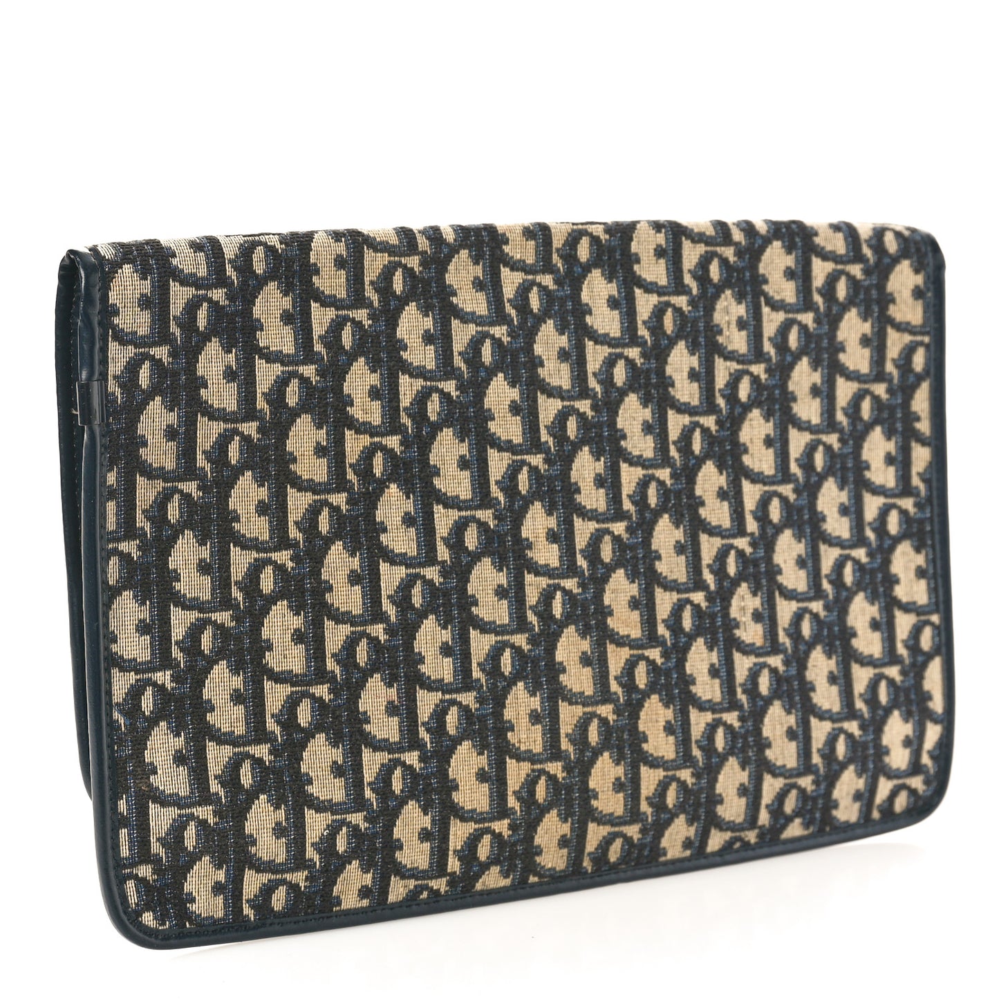 Monogram Flap Clutch Navy Blue