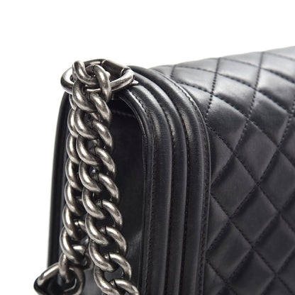 Chanel Lambskin Quilted Medium Boy Flap Black 12 of 18