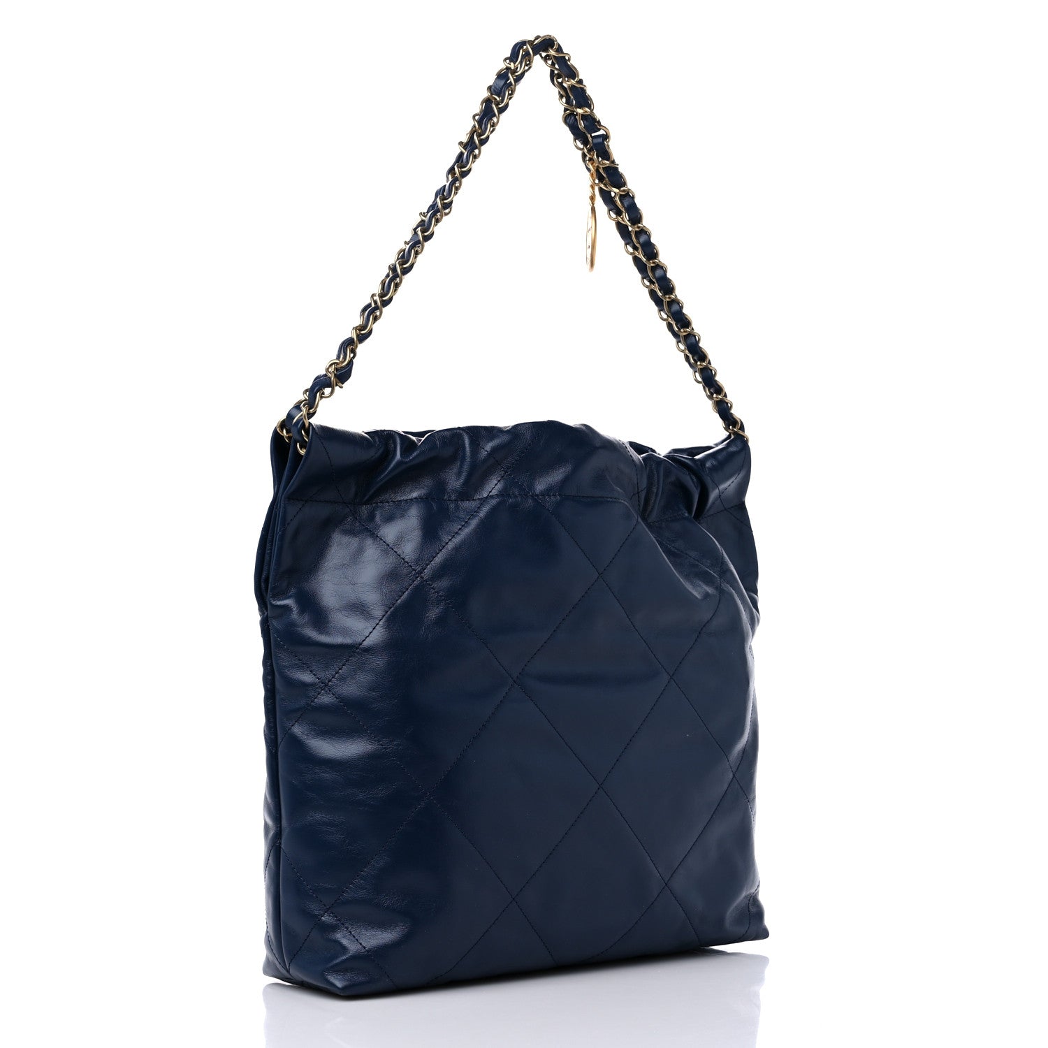 Chanel Shiny Calfskin Quilted Small Chanel 22 Navy 4 of 10