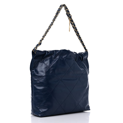 Chanel Shiny Calfskin Quilted Small Chanel 22 Navy 4 of 10
