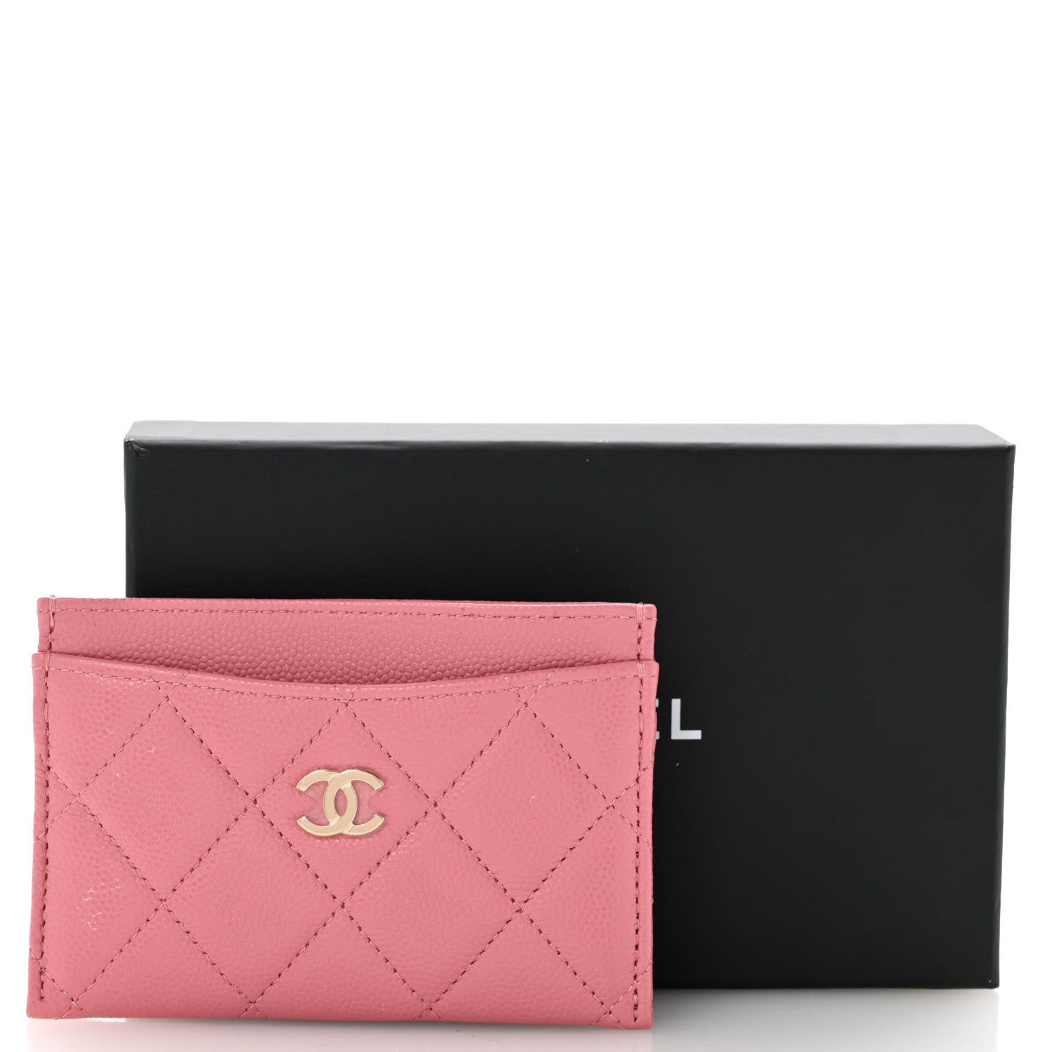 Chanel Caviar Quilted Card Holder Dark Pink 9 of 9