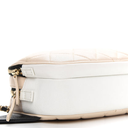 Chanel Goatskin Quilted Waist Bag Beige White Black 9 of 13