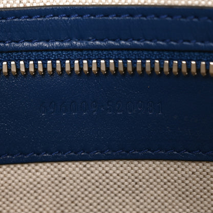 Gucci Calfskin GG Tennis Embossed Medium Wristlet Messenger Bag Intense Metal Blue 6 of 10