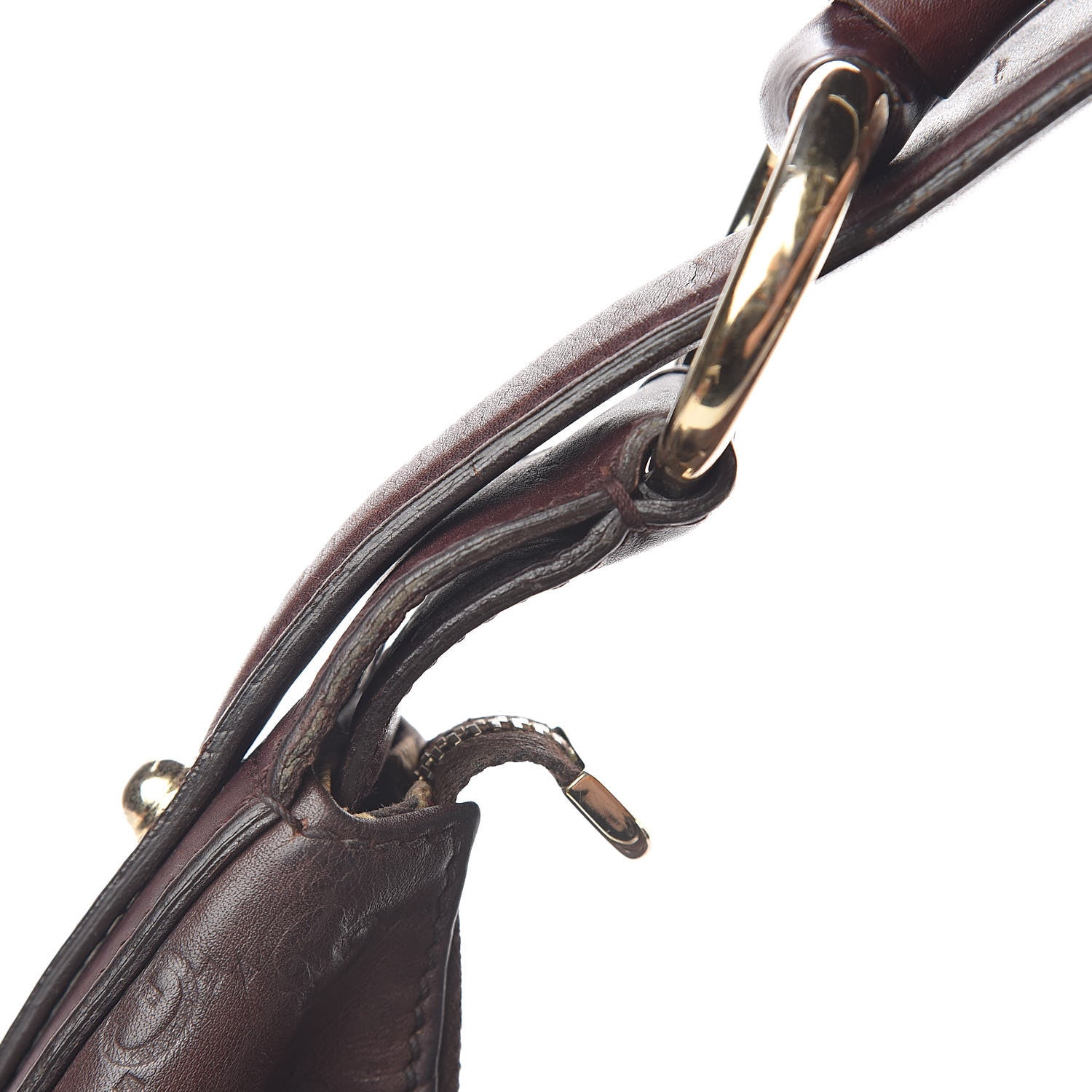 Gucci Calfskin Medium Horsebit Chain Hobo Brown 16 of 19