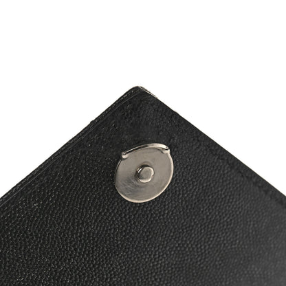Saint Laurent Grain De Poudre Textured Mixed Matelasse Large Triquilt Monogram Satchel Black 16 of 19